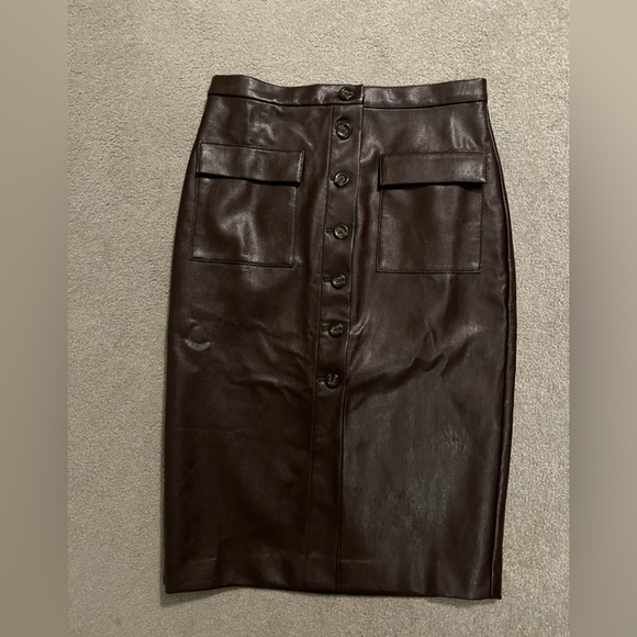 Ann Taylor Faux Leather Pencil Skirt - Picture 1 of 6